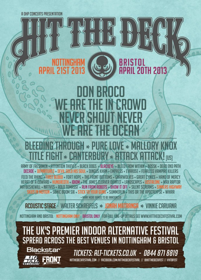 Hit The Deck 2013 - Fearless Vampire Killers, Mallory Knox, Feed The Rhino And More Added