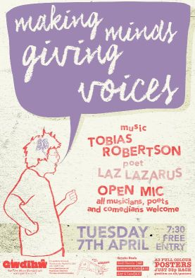 Making Minds, Giving Voices: music and poetry event, raising awareness launches at Gwdihŵ in Cardiff