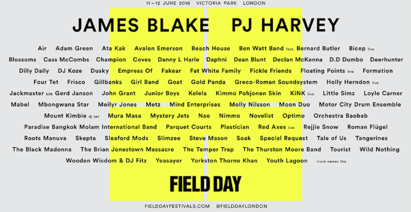 NEWS:  new names added to Field Day 2016 Sunday line up