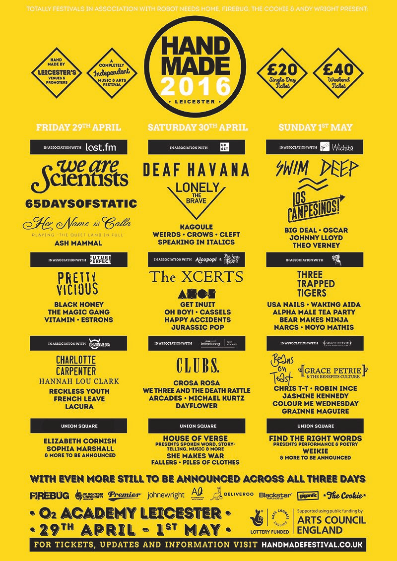 NEWS: Final acts announced for Leicester's Handmade Festival