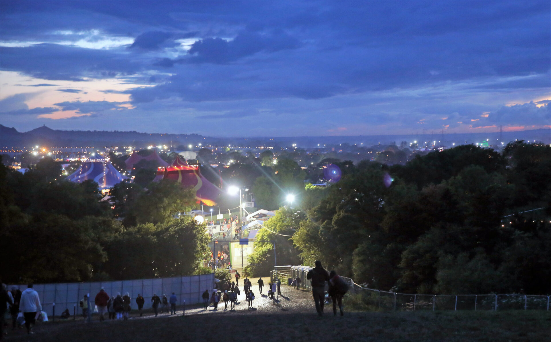 Glastonbury at nightfall 2014 scaled