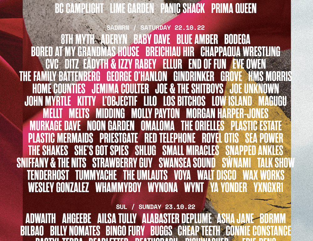 NEWS: Sorry, The Lovely Eggs, Vlure, Lunch Money Life, Molly Payton amongst new additions for Sŵn Festival 23 NEWS: Sorry, The Lovely Eggs, Vlure, Lunch Money Life, Molly Payton amongst new additions for Sŵn Festival