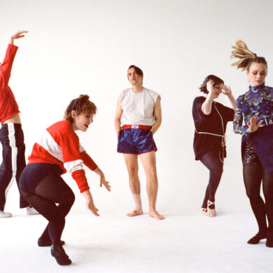 Will Butler and the four members of Sister Squares
