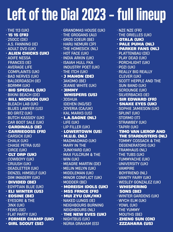 NEWS: Rotterdam's Left of the Dial Festival completes its line-up with 30 new additions 23 LOTD full line up 2023