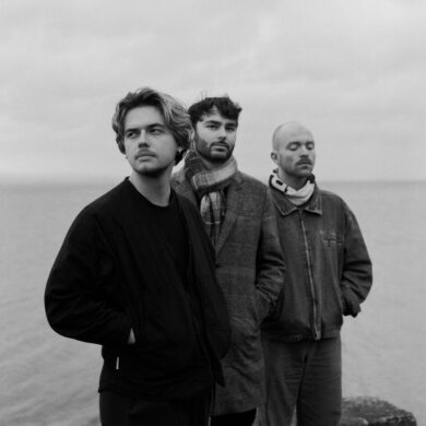 A black and white photo of the Belfast band Chalk