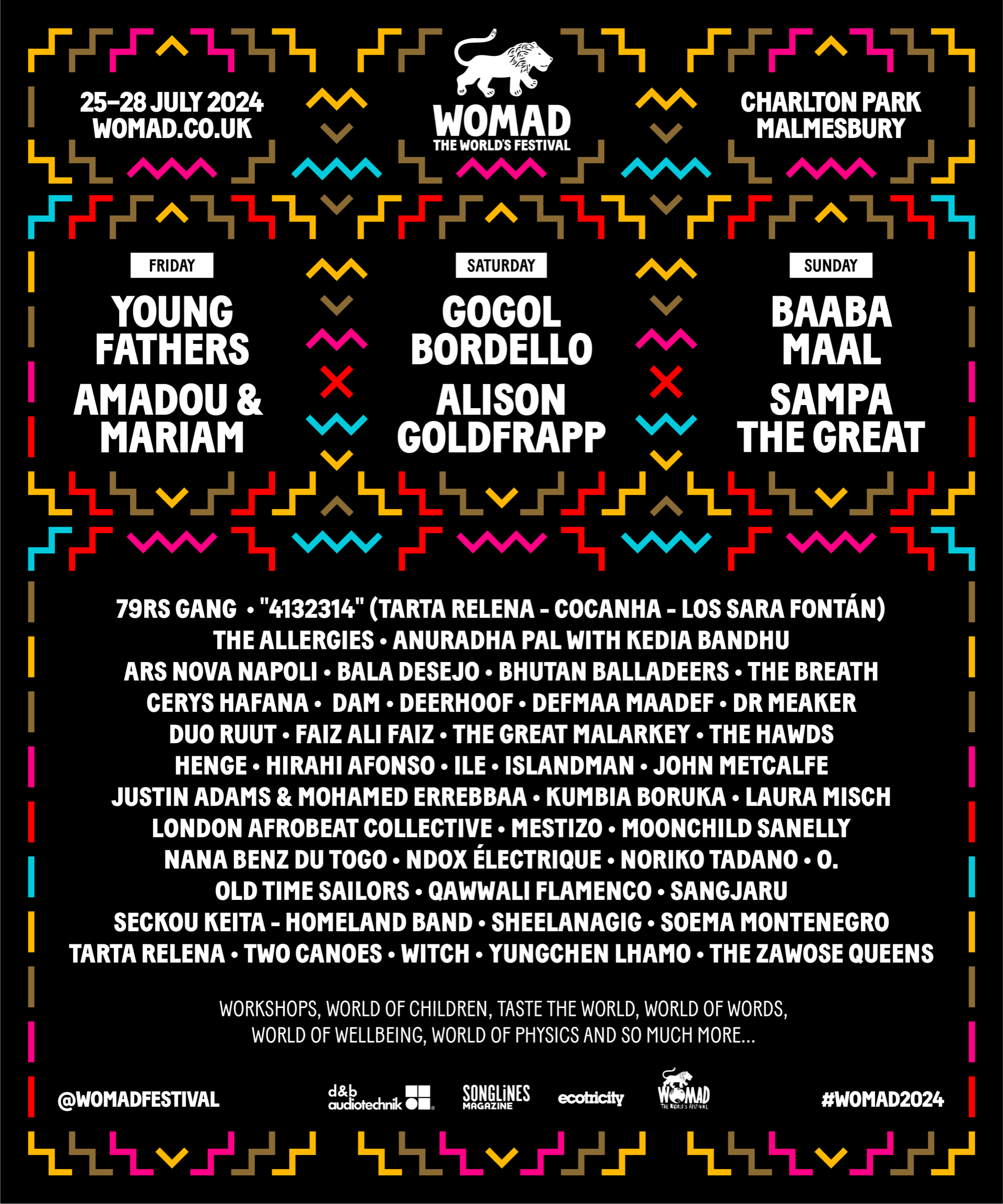 WOMAD Festival 2024 Line up Poster Final