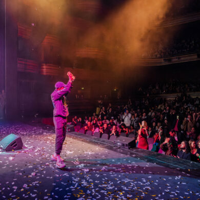 L E M F R E C K raises Welsh Music Prize award to cheering crowd at Wales Millennium Centre
