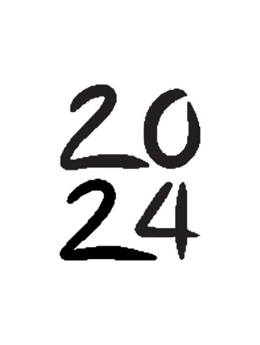 2024 lettering 2024 happy new year hand drawn symbol number template logo poster greeting card design free vector