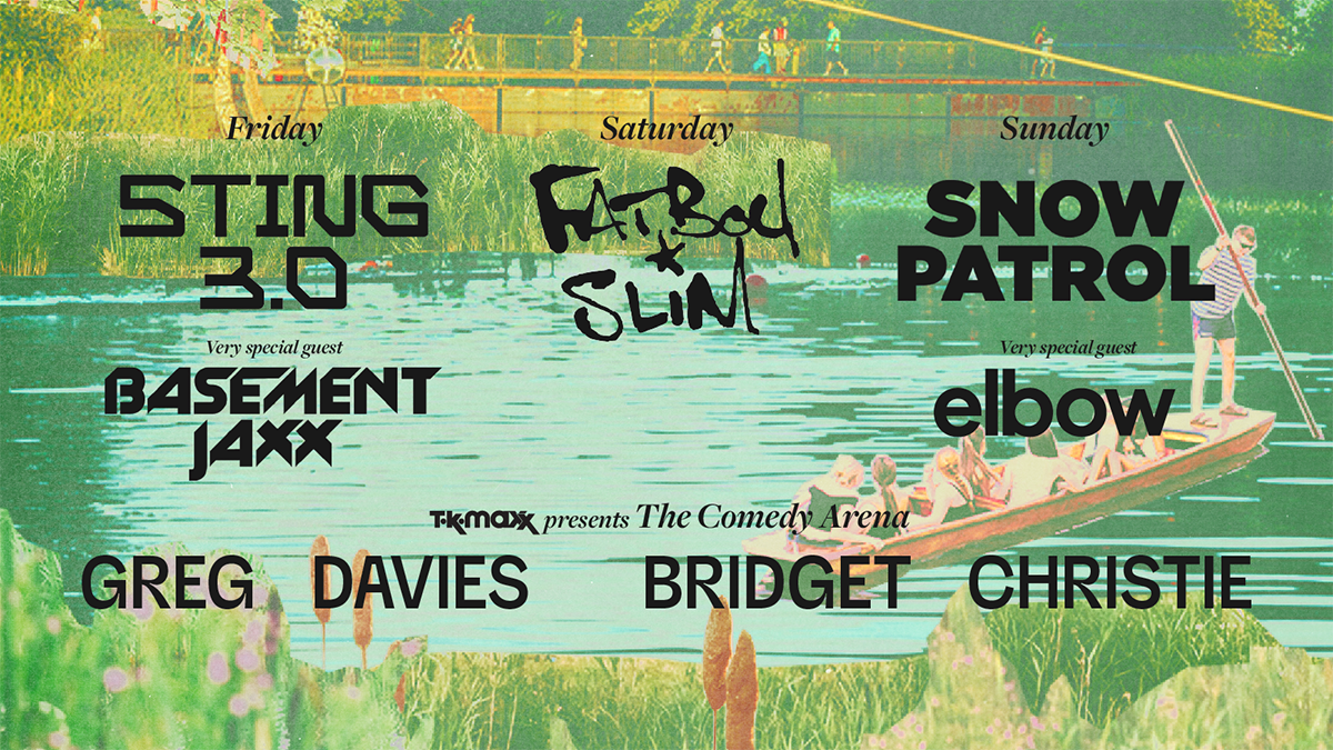 A list of names in a poster style for Latitude Festival