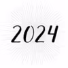 2024 handwritten calligraphic vector numbers black white rays stars background 527985 43