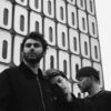 A black and white photo of the three members of the Belfast band Chalk