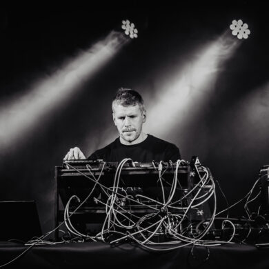 Black and white photo of Belfast electronic artist Mount Palomar